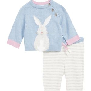 Baby Boden Bunny sweater and pants set 18-24